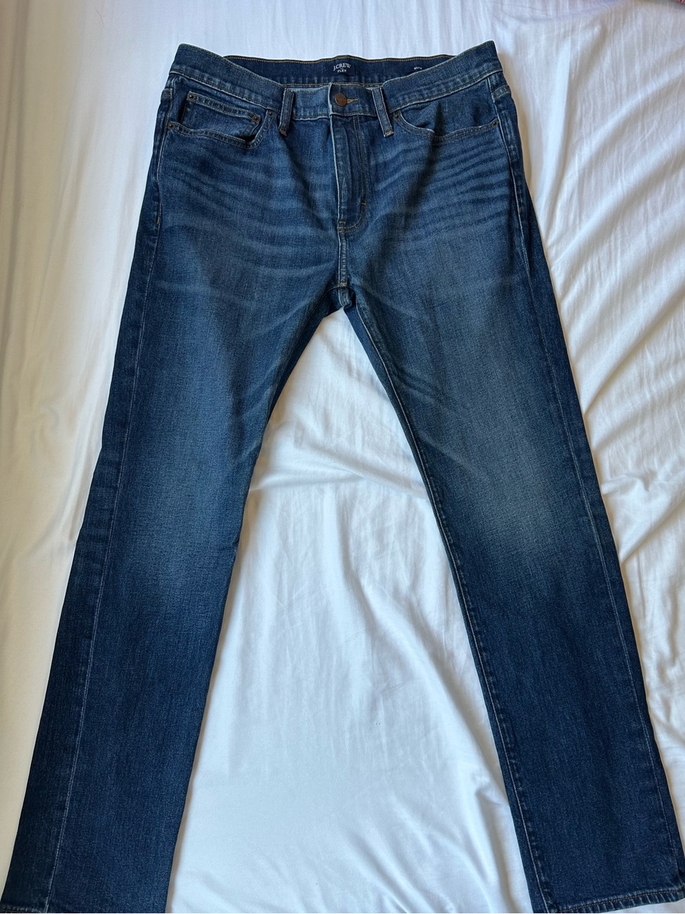 J. Crew Men's Slim Straight Dark Indigo Jeans